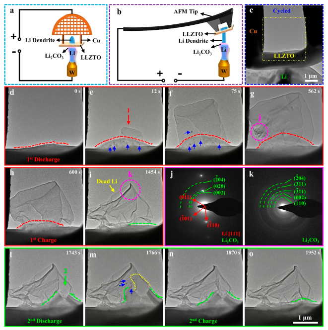 利用原位透射電鏡樣品桿觀察 利用原位透射電鏡樣品桿觀察